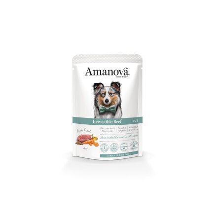 Amanova Nassfutterbeutel Hund P02 "Irresistible" Rind 300g *MHD: 08.09.2024*