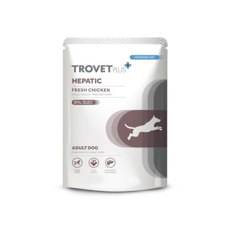 Trovet Plus Nassfutterbeutel Hund Hepatic "frisches Hühnchen" 300g *MHD 14.10.2024*