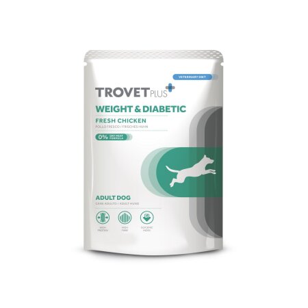 Trovet Plus Nassfutterbeutel Hund Weight & Diabetic "frisches Hühnchen" 300g *MHD 28.09.2024