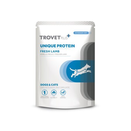 Trovet Plus Nassfutterbeutel Hund/Katze Unique Protein frisches Lamm 300g *MHD 15.09.2024*