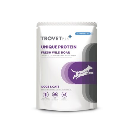 Trovet Plus Nassfutterbeutel Hund/Katze Unique Protein frisches Wildschwein 300g *MHD 16.09.2024*