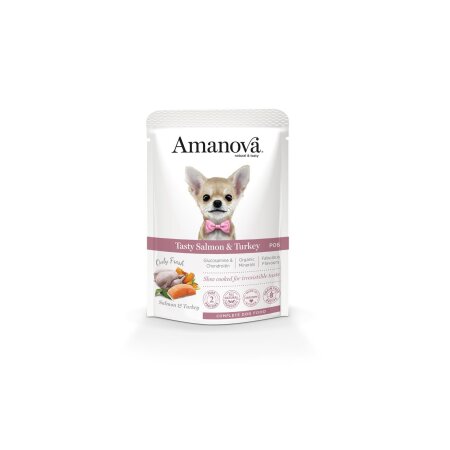 Amanova Nassfutterbeutel Hund P06 "Tasty" Lachs & Truthahn 300g *MHD: 24.10.2024*